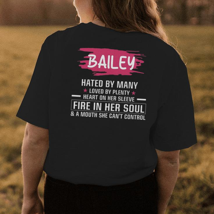 Bailey Name Gift Bailey Hated By Many Loved By Plenty Heart Her Sleeve Womens Back Print T-shirt Funny Gifts