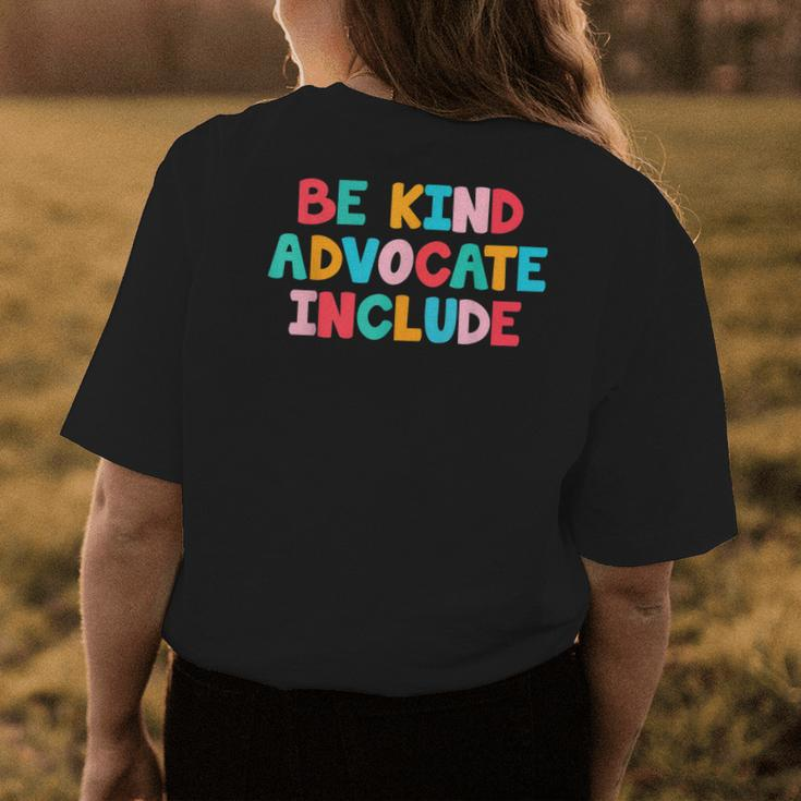 Be Kind Advocate Include Womens Back Print T-shirt Unique Gifts