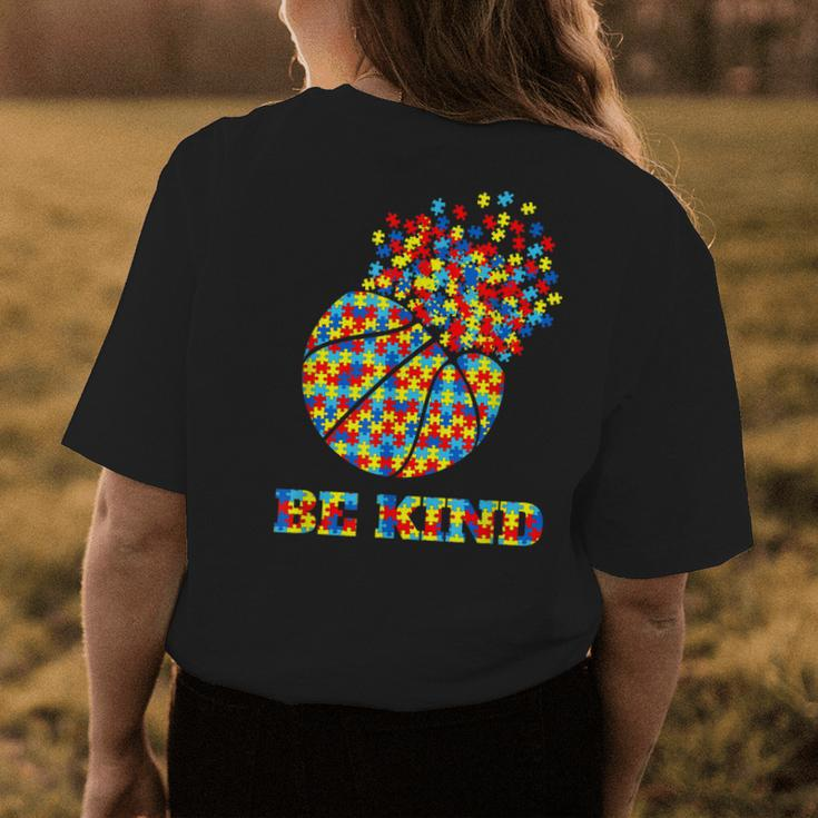 Be Kind Autism Awareness Basketball Autism Womens Back Print T-shirt Unique Gifts