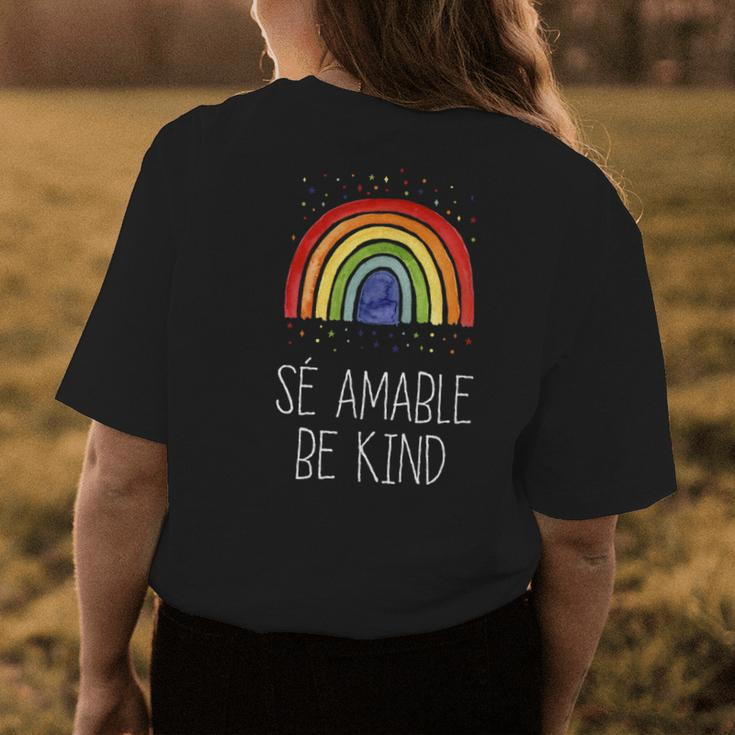 Be Kind In Spanish Se Amable Encouraging And Inspirin Womens Back Print T-shirt Unique Gifts