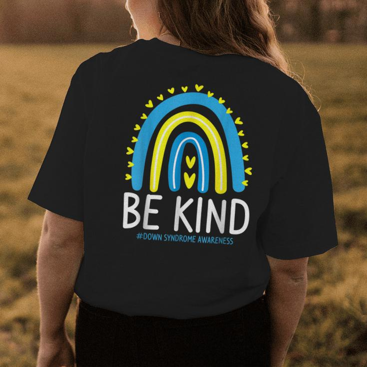 Be Kind Rainbow World Down Syndrome Awareness Day Womens Back Print T-shirt Unique Gifts