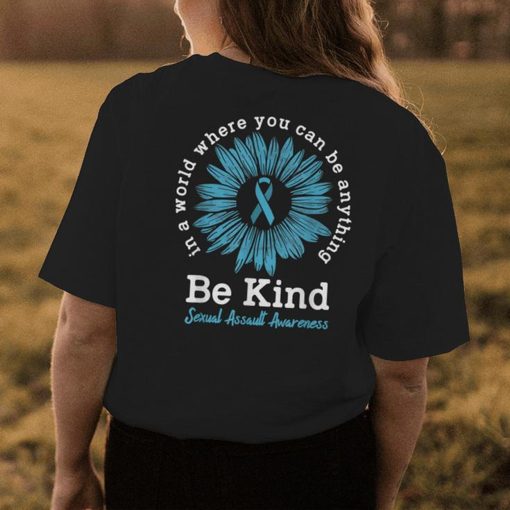 Be Kind Sexual Assault Awareness Sunflower Ribbon Kindness Womens Back Print T-shirt Unique Gifts
