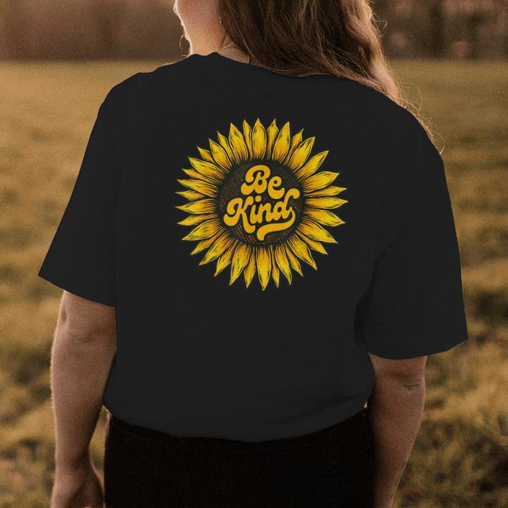 Be Kind Sunflower Anti Bullying Women Inspirational Kindness Womens Back Print T-shirt Unique Gifts