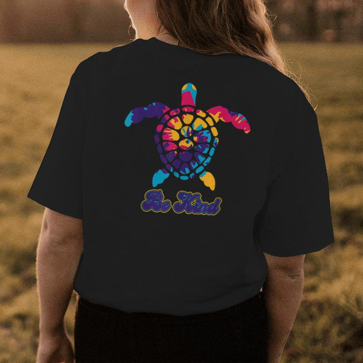 Be Kind Turtle Tie Dye Great Vacation Hawaii Beach Womens Back Print T-shirt Unique Gifts