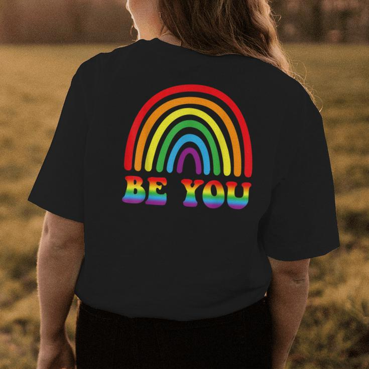 Be You Rainbow Lgbt Flag Gay Pride Month Lesbian Womens Back Print T-shirt Unique Gifts