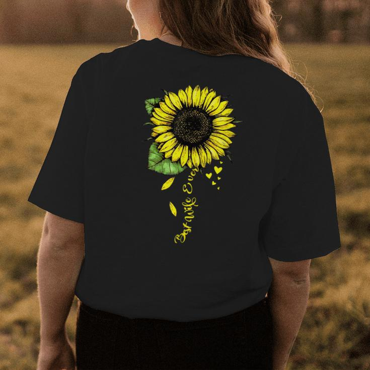 Best Wife Ever Sunflower Gifts Gift For Womens Womens Back Print T-shirt Unique Gifts