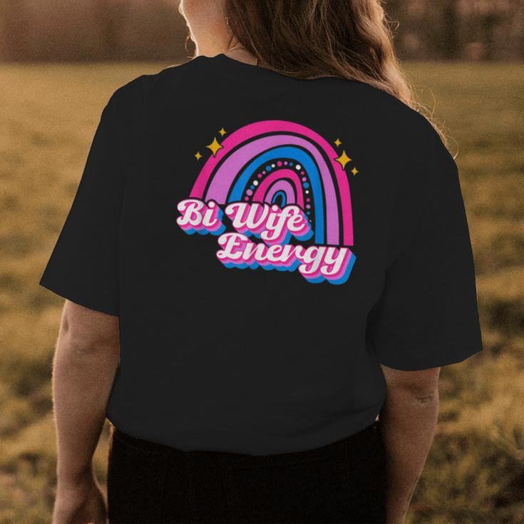 Bi Wife Energy Bisexual Pride Bisexual Flag Lgbtq Support Womens Back Print T-shirt Unique Gifts