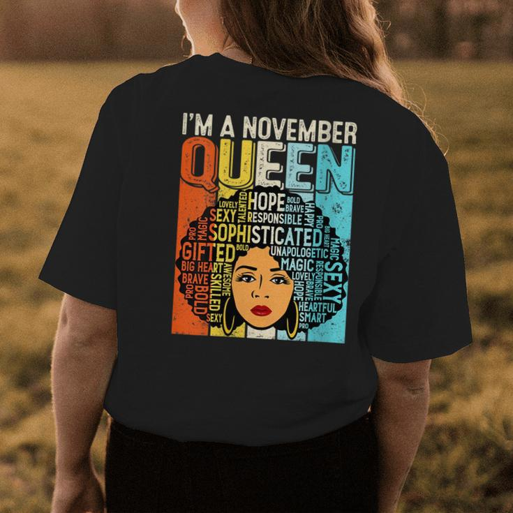Birthday Junenth Queen Black History November Girls Retro Womens Back Print T-shirt Unique Gifts
