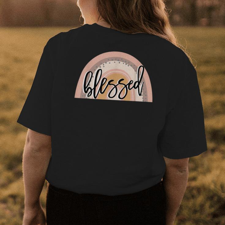 Blessed Boho Rainbow Design - Faith Based Christian Gift Faith Funny Gifts Womens Back Print T-shirt Unique Gifts