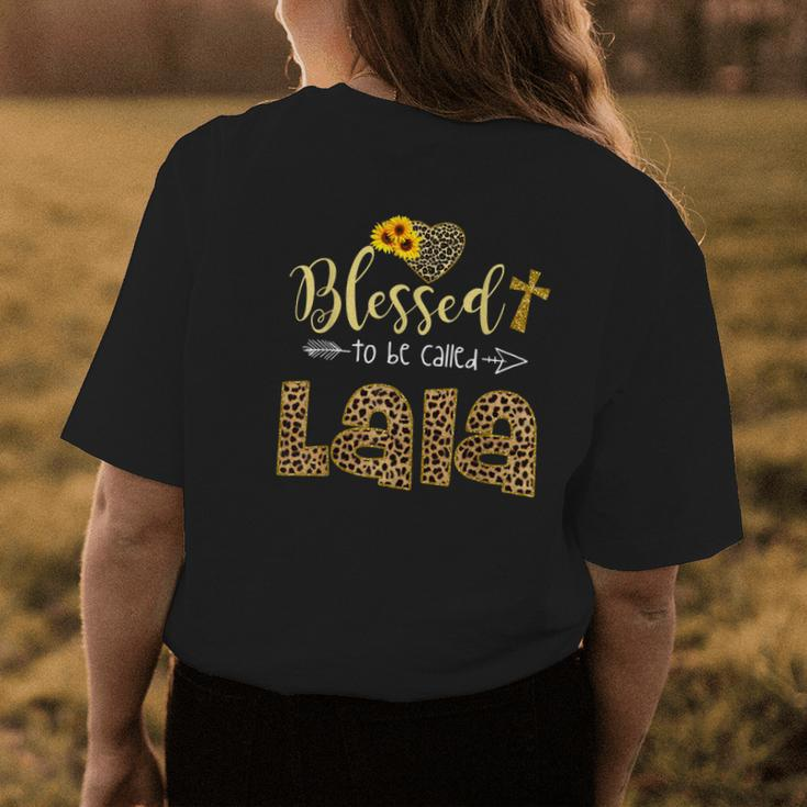 Blessed To Be Called Lala Leopard Sunflowers Womens Back Print T-shirt Unique Gifts