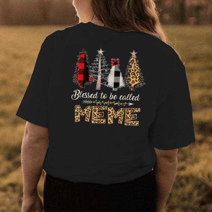 Blessed To Be Called Meme Leopard Red Plaid Buffalo Xmas Womens Back Print T-shirt Unique Gifts
