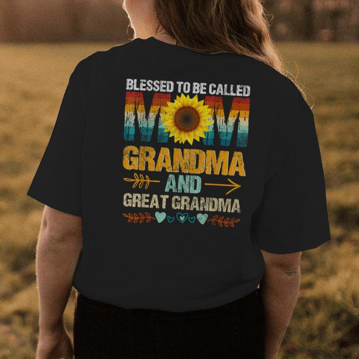 Blessed To Be Called Mom Grandma Great Grandma Mothers Day Womens Back Print T-shirt Funny Gifts