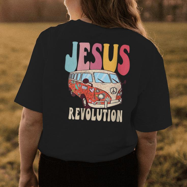 Boho Jesus-Revolution Christian Faith Based Jesus Costume Faith Funny Gifts Womens Back Print T-shirt Unique Gifts