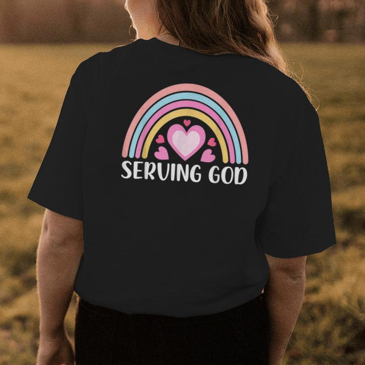 Boho Rainbow For Women Serving God Faith Christianity Faith Funny Gifts Womens Back Print T-shirt Unique Gifts