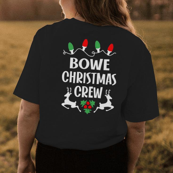 Bowe Name Gift Christmas Crew Bowe Womens Back Print T-shirt Funny Gifts
