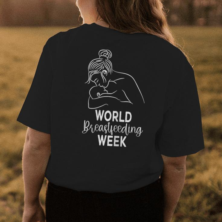 Breastfeeding Mom Hug And Kiss Baby World Breastfeeding Week Womens Back Print T-shirt Unique Gifts