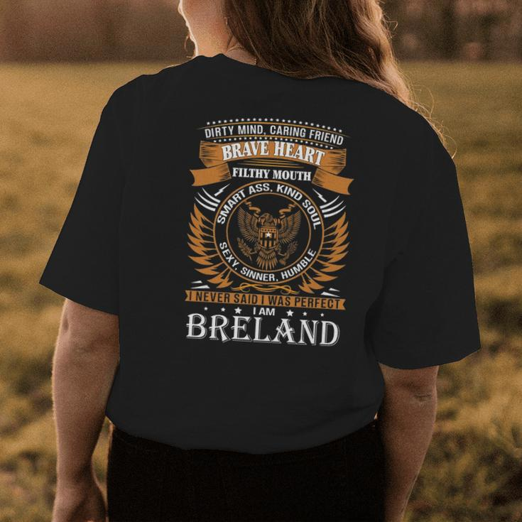 Breland Name Gift Breland Brave Heart V2 Womens Back Print T-shirt Funny Gifts