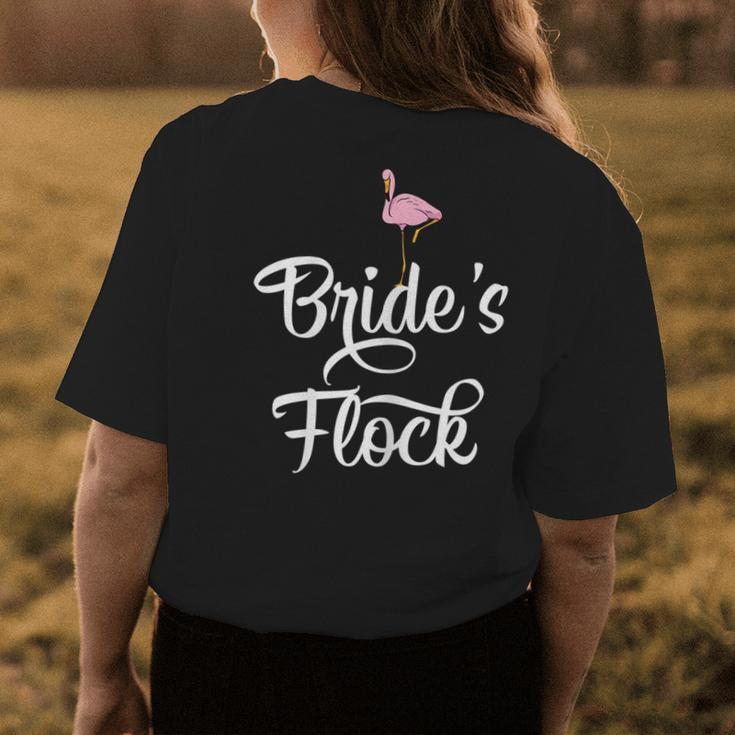 Brides Flock Flamingo Bachelorette Party Wedding Gift For Womens Womens Back Print T-shirt Unique Gifts