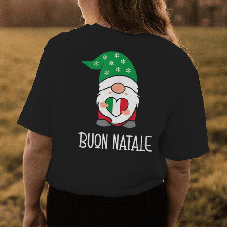 Buon Natale Italian Christmas Gnome Womens Back Print T-shirt Unique Gifts