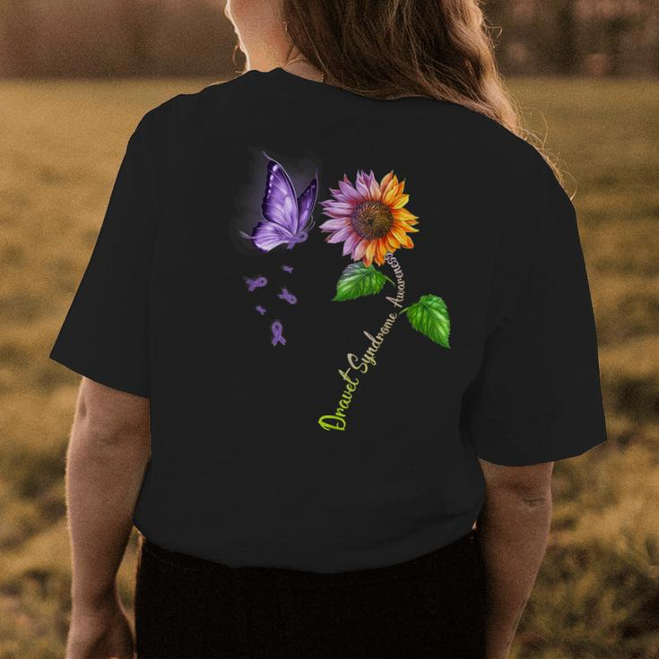 Butterfly Sunflower Dravet Syndrome Awareness Womens Back Print T-shirt Unique Gifts