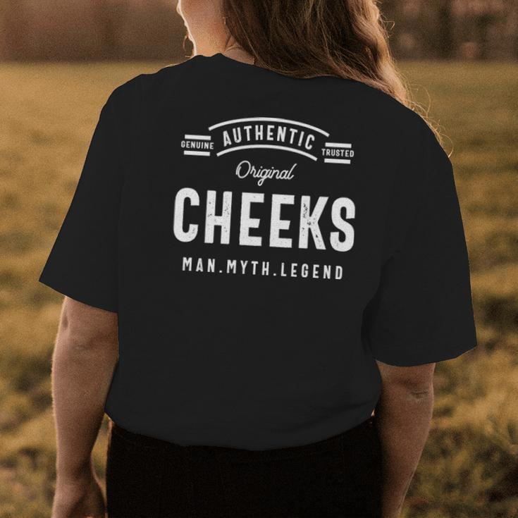 Cheeks Name Gift Authentic Cheeks Womens Back Print T-shirt Funny Gifts