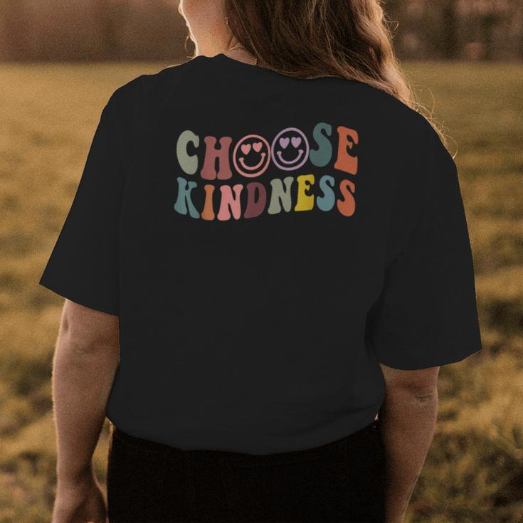 Choose Kindness Retro Groovy Be Kind Women Men Inspirational Womens Back Print T-shirt Unique Gifts