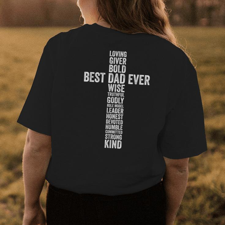 Christian Best Dad Ever Religious Blessed Daddy Fathers Day Womens Back Print T-shirt Funny Gifts