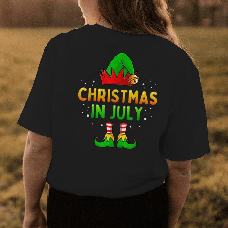Christmas In July Santa Elf Funny Xmas Men Women Kids Womens Back Print T-shirt Funny Gifts