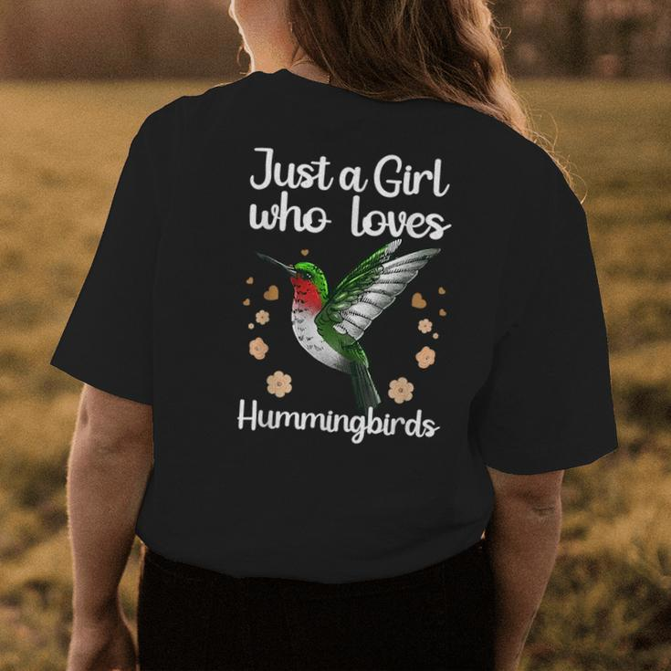 Cool Hummingbird For Women Girl Tropical Bird Watcher Birder Womens Back Print T-shirt Unique Gifts