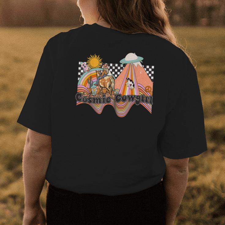 Cosmic Space Desert Cowgirl Womens Back Print T-shirt Unique Gifts