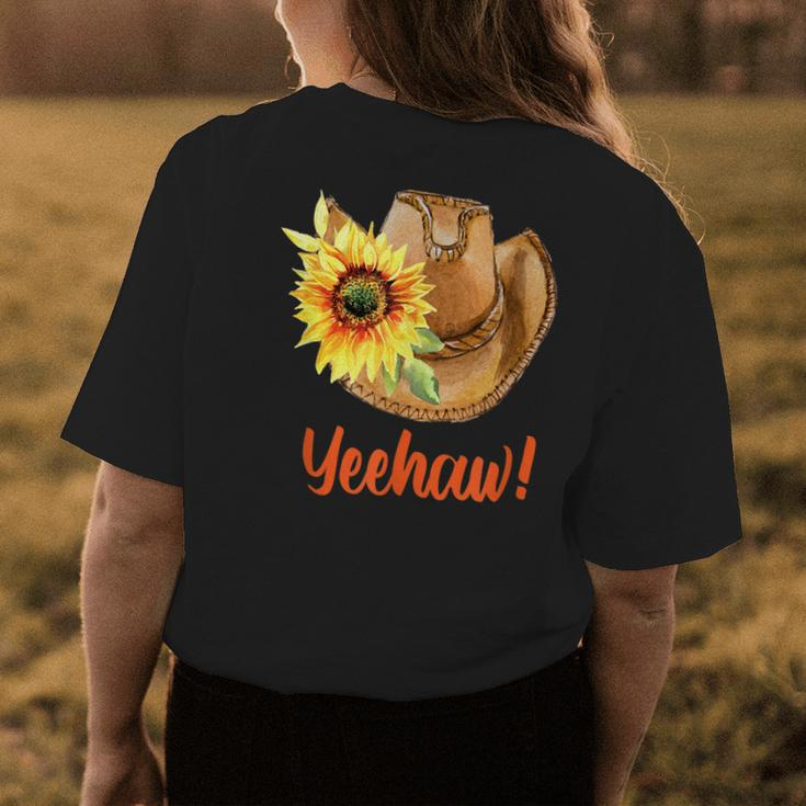 Country Cowgirl Hat Yeehaw Womens Back Print T-shirt Unique Gifts