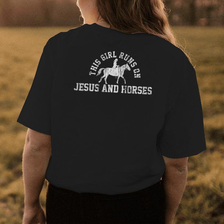 Cowgirl Vintage Jesus Horse Lover Christian Gift Womens Back Print T-shirt Unique Gifts