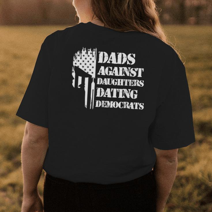 Dads Against Daughters Dating Democrats - Patriotic Skull Womens Back Print T-shirt Unique Gifts
