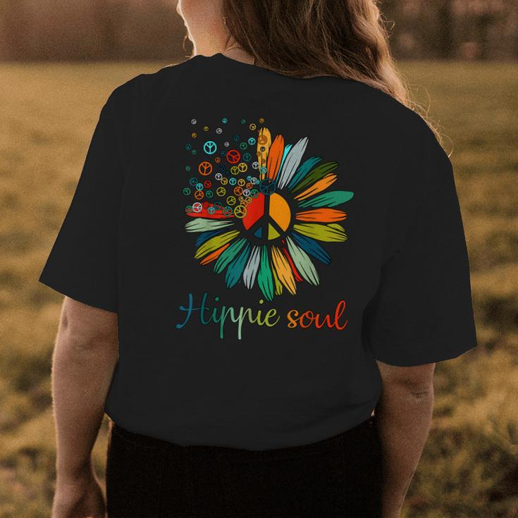 Daisy Peace Sign Hippie Soul Hippie Flower Lovers Gifts Womens Back Print T-shirt Unique Gifts