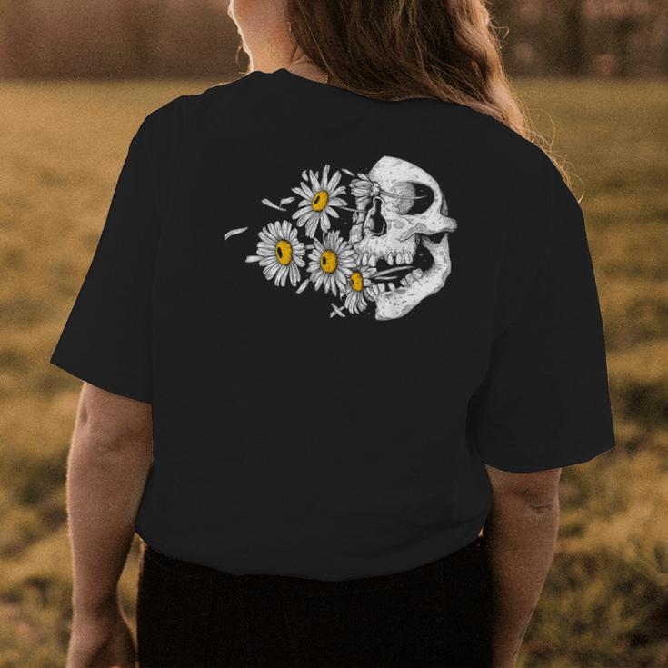 Daisy Skull Flower Halloween Costume Skull Tree Hippie Womens Back Print T-shirt Unique Gifts