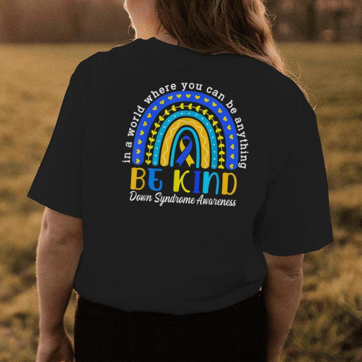 Down Syndrome Blue Yellow Rainbow Down Syndrome Awareness Womens Back Print T-shirt Unique Gifts