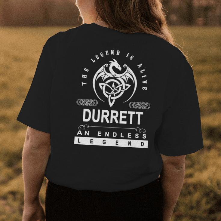Durrett Name Gift Durrett An Enless Legend V2 Womens Back Print T-shirt Funny Gifts