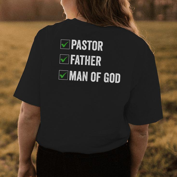 Fathers Day From Church Pastor Dad Man Of God Womens Back Print T-shirt Funny Gifts