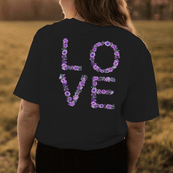 Floral Love Lilac Womens Back Print T-shirt Unique Gifts