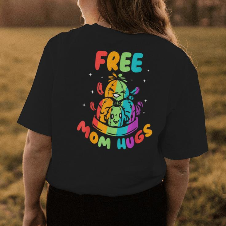 Free Mom Hugs Proud Gay Rainbow Pride Lgbtq Mother Mommy Womens Back Print T-shirt Unique Gifts