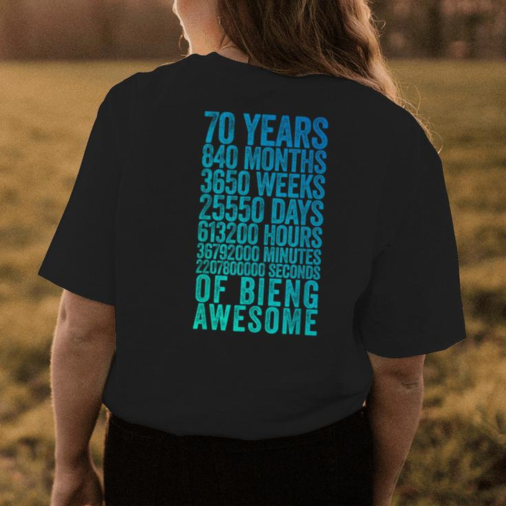 Funny 70Th Birthday Old Meter Funny 70 Year Old Gifts Womens Back Print T-shirt Unique Gifts