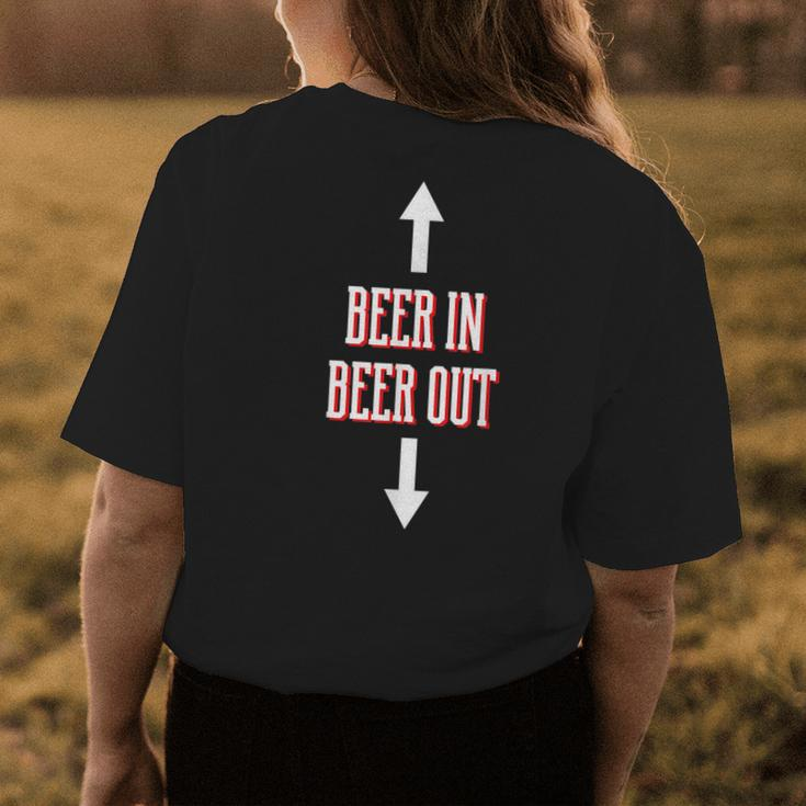 Funny Alcohol Booze College Student Party Beer In Beer Out Womens Back Print T-shirt Unique Gifts