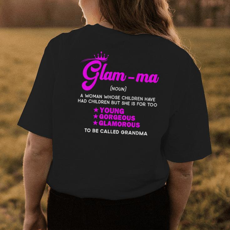 Funny Grandma Definition Mothers Day Grandmother Glamma Womens Back Print T-shirt Personalized Gifts