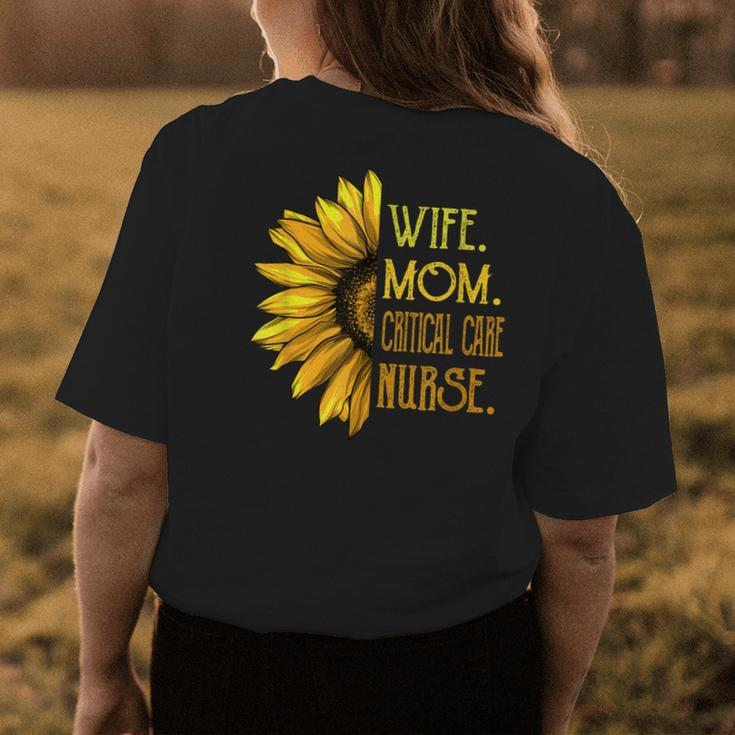 Funny Sunflower Critical Care Nurse Womens Back Print T-shirt Unique Gifts