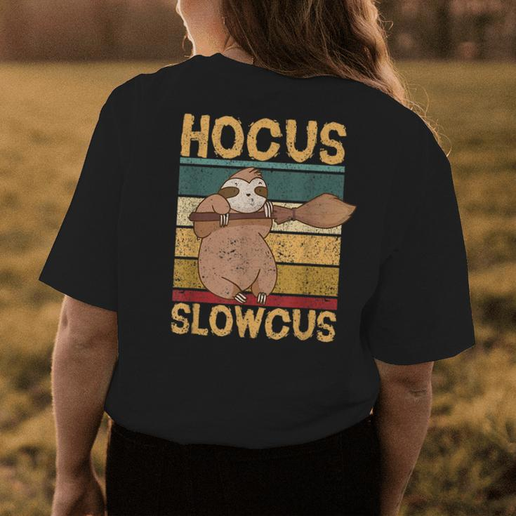 Witch Sloth Lazy Cute Animal Halloween Hocus Slowcus Halloween Womens T-shirt Back Print Unique Gifts