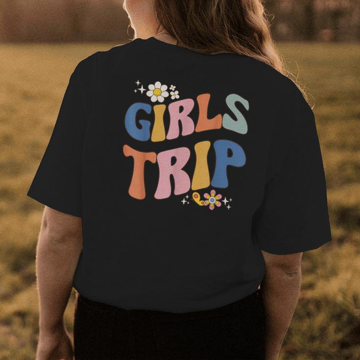 Girls Trip 2023 Making Memories Flower Matching Vacation Womens Back Print T-shirt Unique Gifts