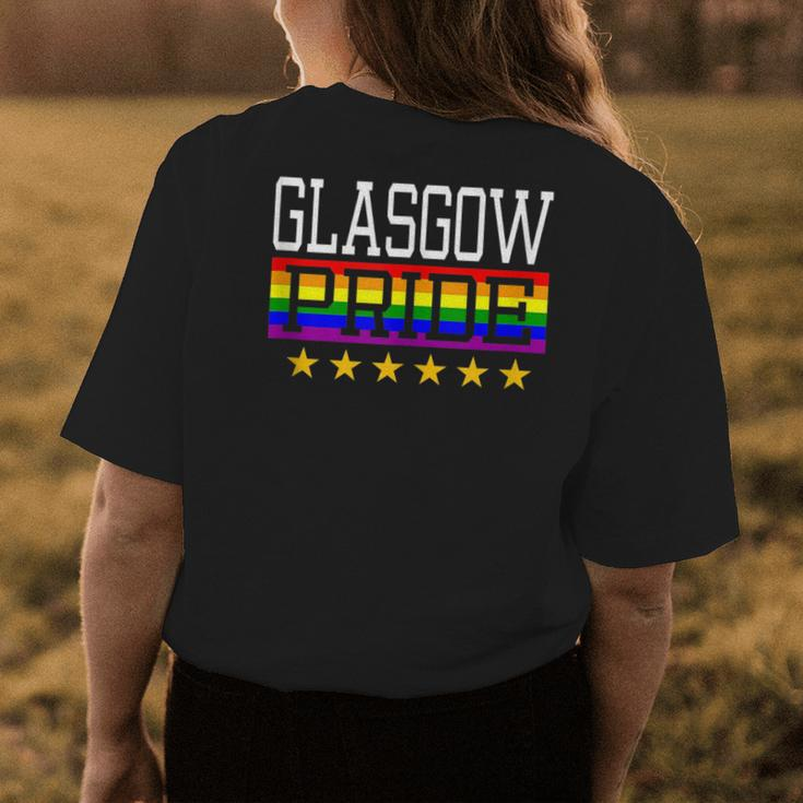 Glasgow Pride Gay Lesbian Queer Lgbt Rainbow Flag Scotland Womens Back Print T-shirt Unique Gifts