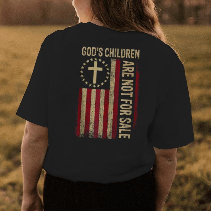 Gods Children Are Not For Sale American Flag Funny Womens Back Print T-shirt Unique Gifts
