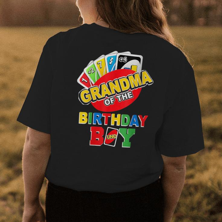 Grandma Of The Birthday Boy Uno Mommy Mama 1St Womens Back Print T-shirt Unique Gifts