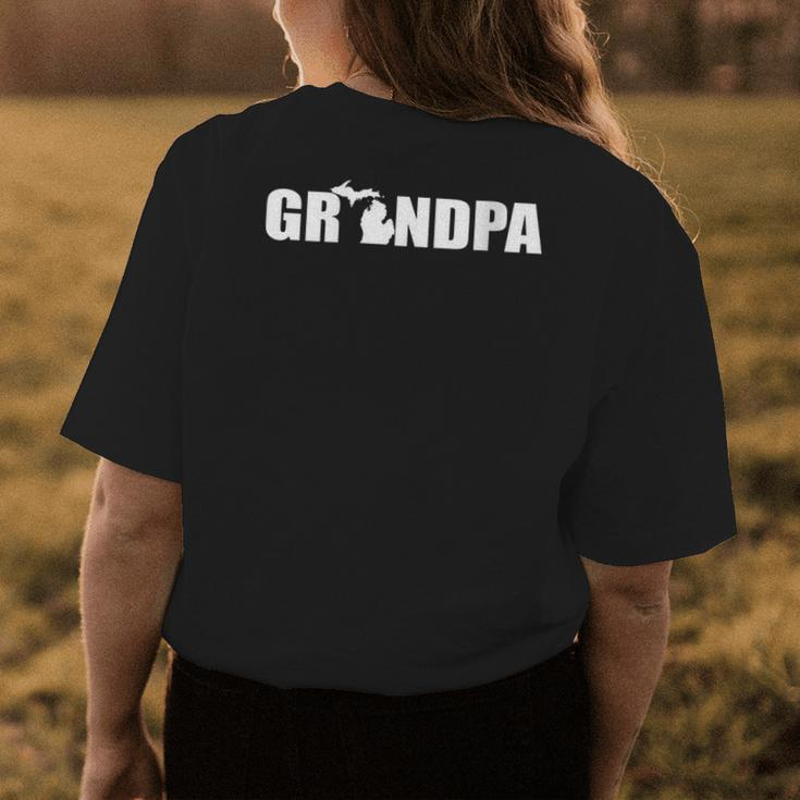 Grandpa Michigan Pride State - Funny Grandpa Gift Father Womens Back Print T-shirt Unique Gifts